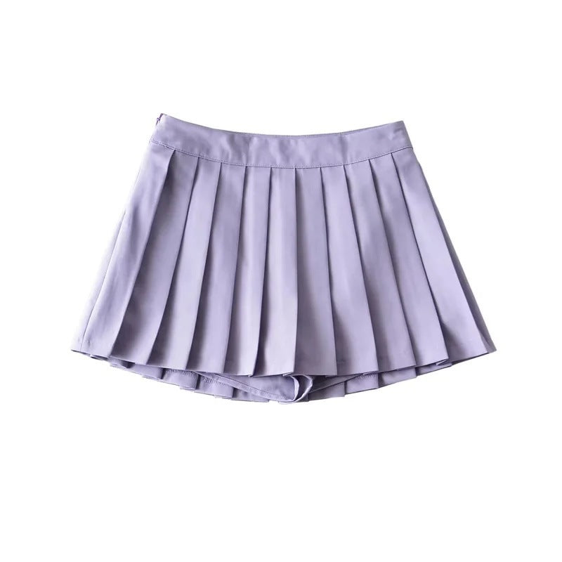 Girl's Pleated Skirt Women's Summer Short Skirt Korean Style High Waist Suit Draping Anti-exposure A- Line Skirt