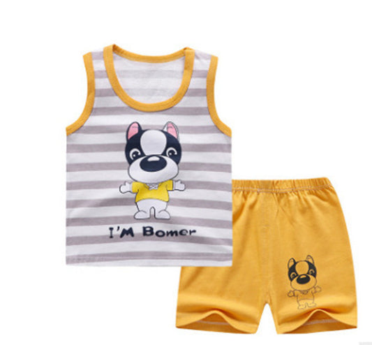 Children's Short-sleeved Suit Summer Cotton