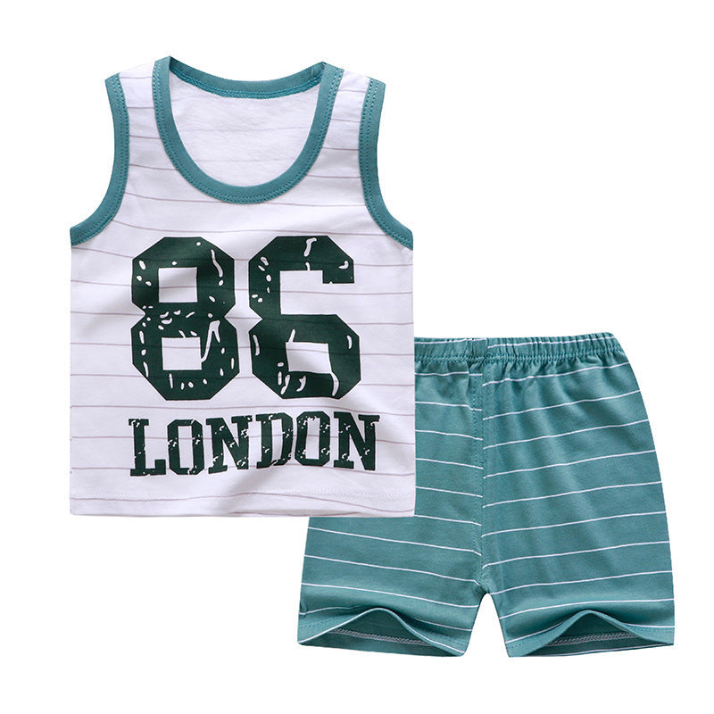 Children's Short-sleeved Suit Summer Cotton