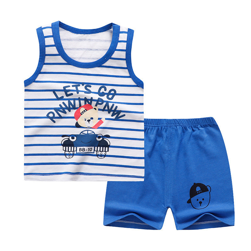 Children's Short-sleeved Suit Summer Cotton