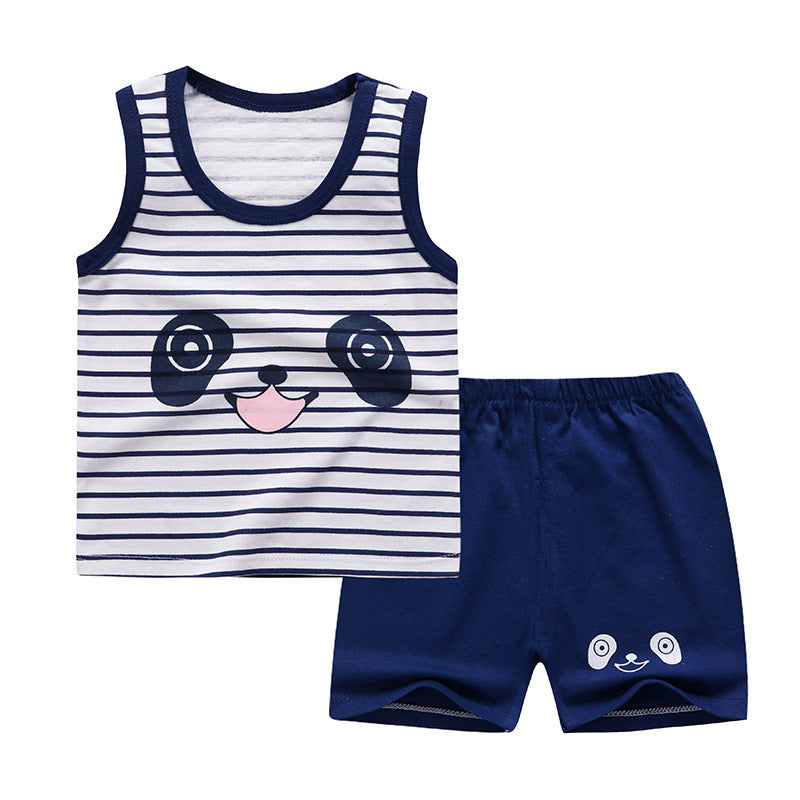 Children's Short-sleeved Suit Summer Cotton