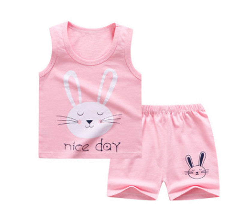 Children's Short-sleeved Suit Summer Cotton