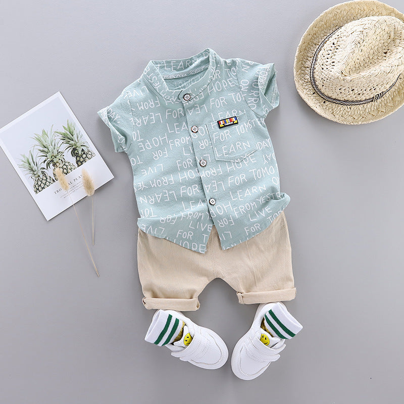 Summer Cartoon Children'S Clothing Western Style Short-Sleeved Suit