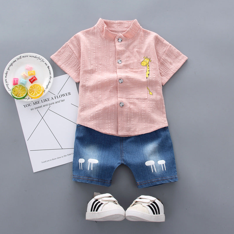 Baby Boy Short Sleeve Children's Clothing Summer New Clothes Handsome Shirt Cute