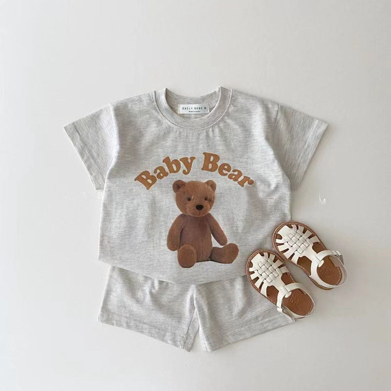 Clothing Infant Cute Cartoon Animal Suit Baby Thin Sports Two-piece Set