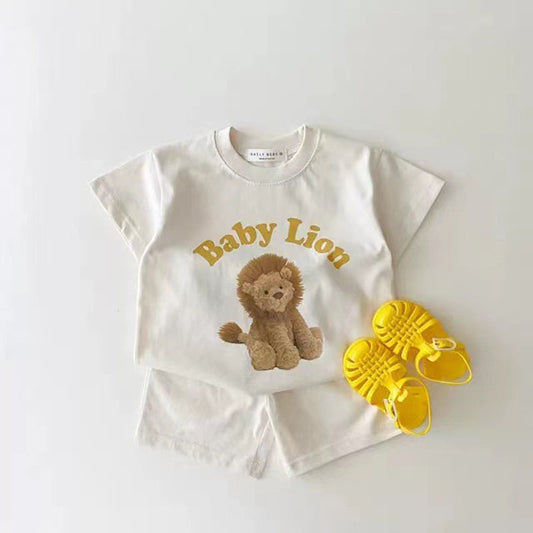 Clothing Infant Cute Cartoon Animal Suit Baby Thin Sports Two-piece Set