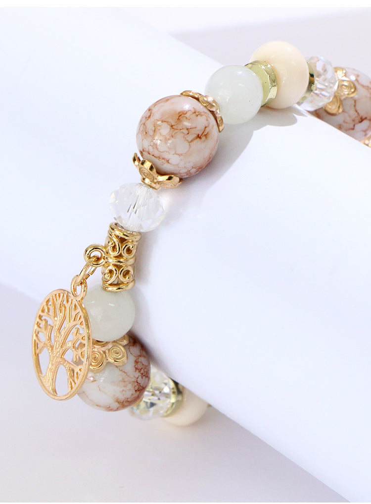 Cross-border Bracelet Women New Ceramic Bead Bracelet Tree Of Life Bracelet