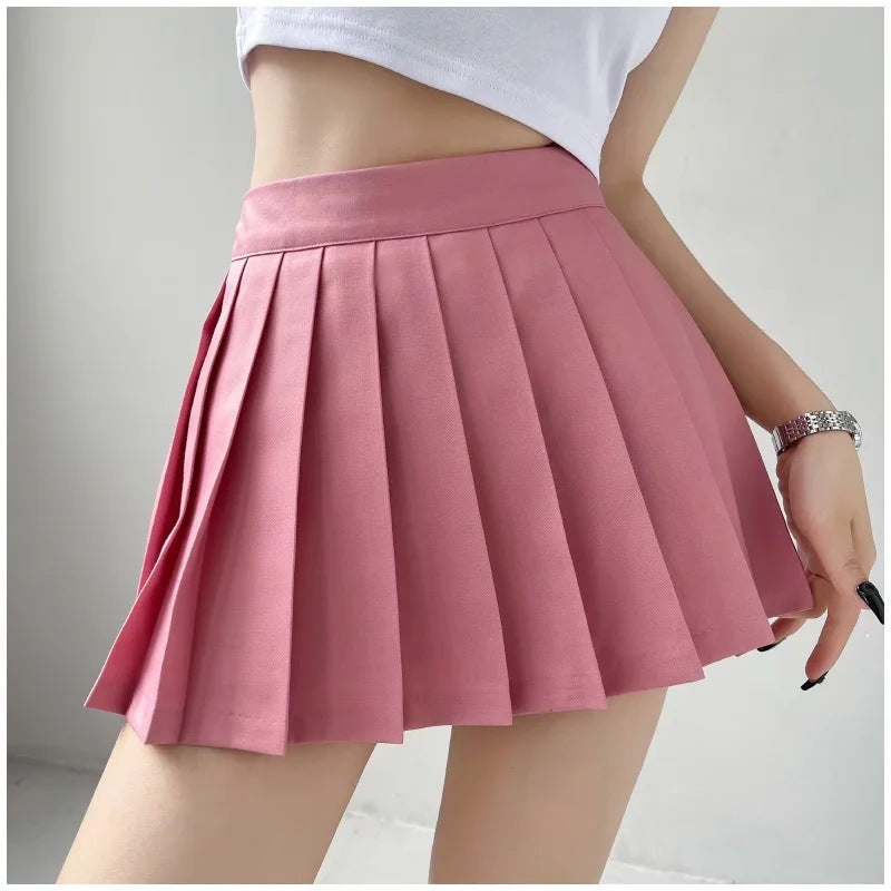 Girl's Pleated Skirt Women's Summer Short Skirt Korean Style High Waist Suit Draping Anti-exposure A- Line Skirt