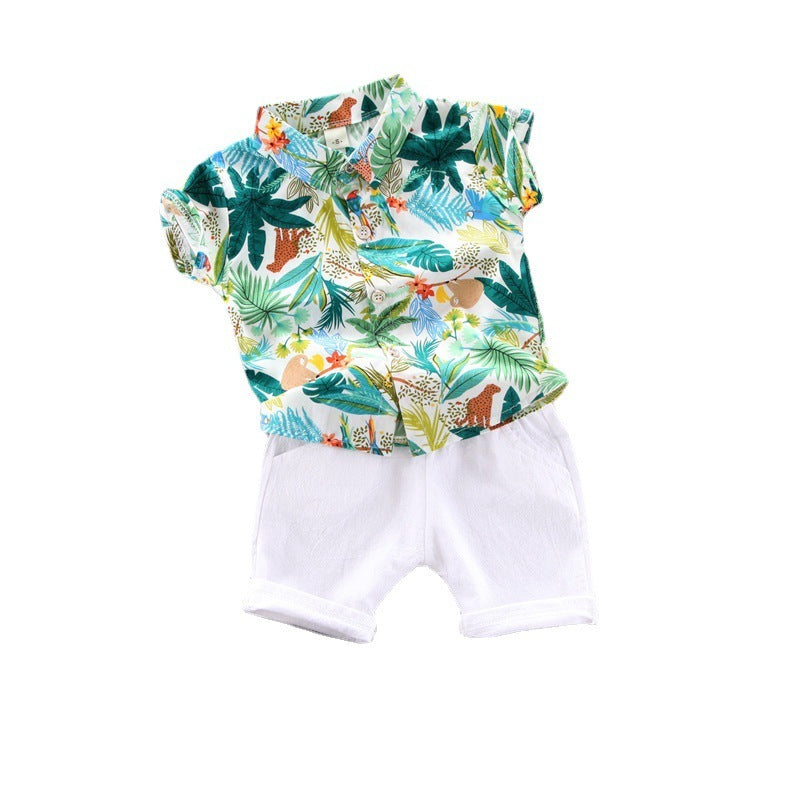 Boys' Summer Short Sleeve Shirt Shorts Suit