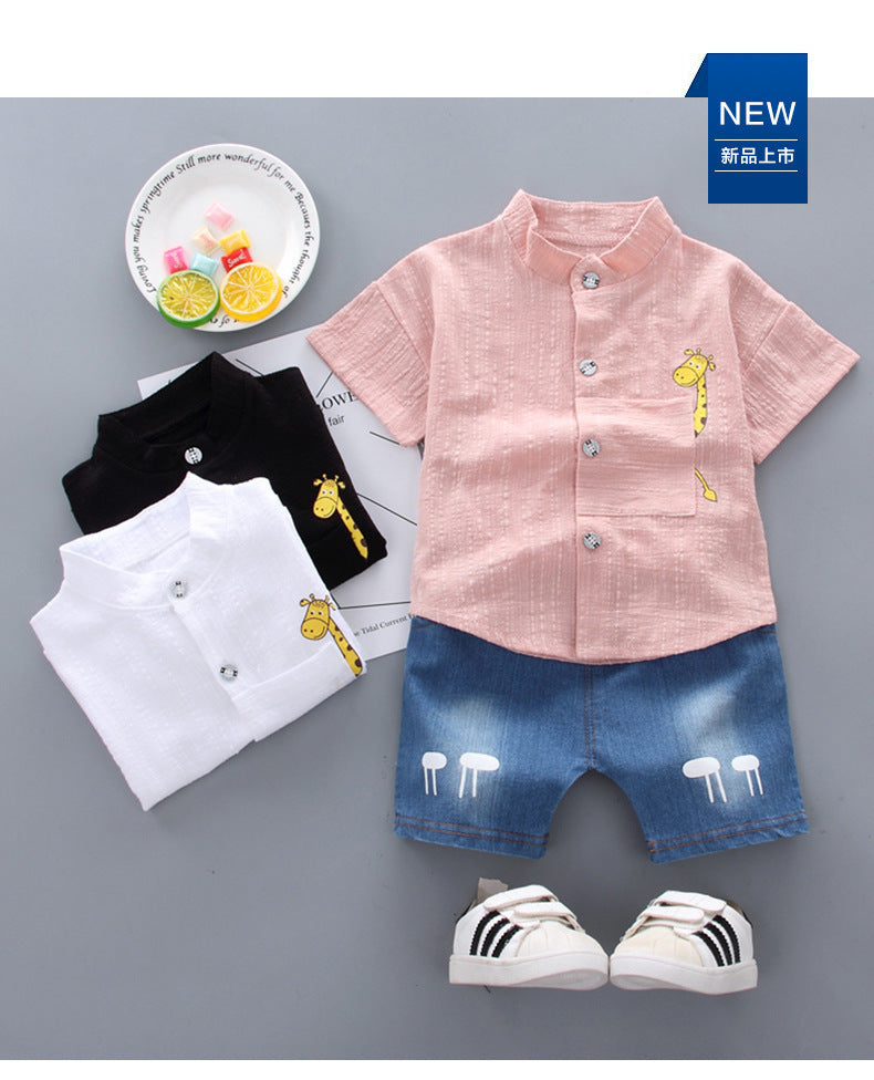 Baby Boy Short Sleeve Children's Clothing Summer New Clothes Handsome Shirt Cute